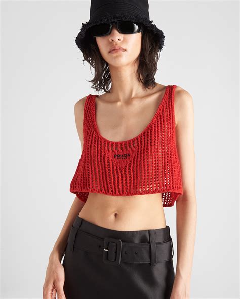 Prada Openwork Crop Top 